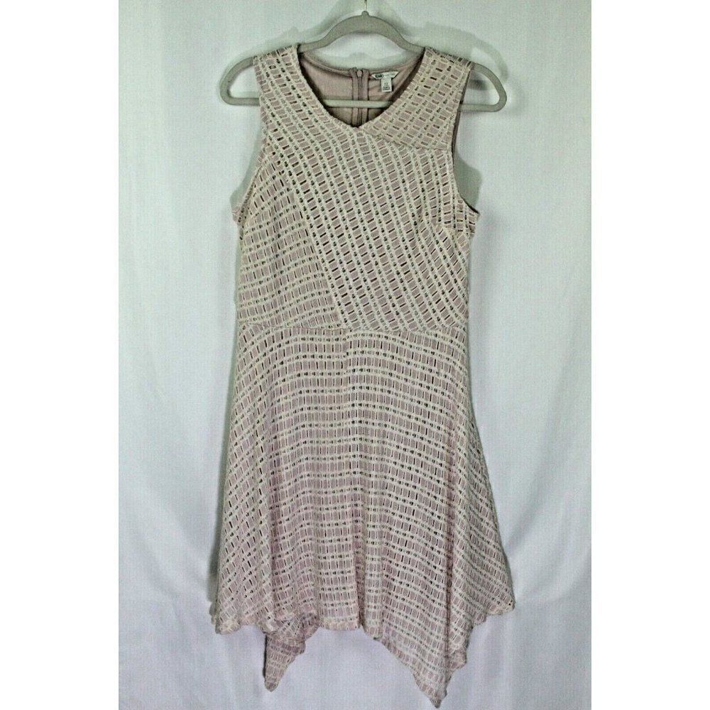 Cato Dress Size 12 Womens Pastel Pink Sleeveless V-Neck Lace Lined